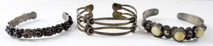 (3) MEXICO 925 CUFF BRACELETS