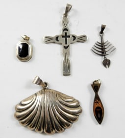 (5) MEXICO STERLING PENDANTS
