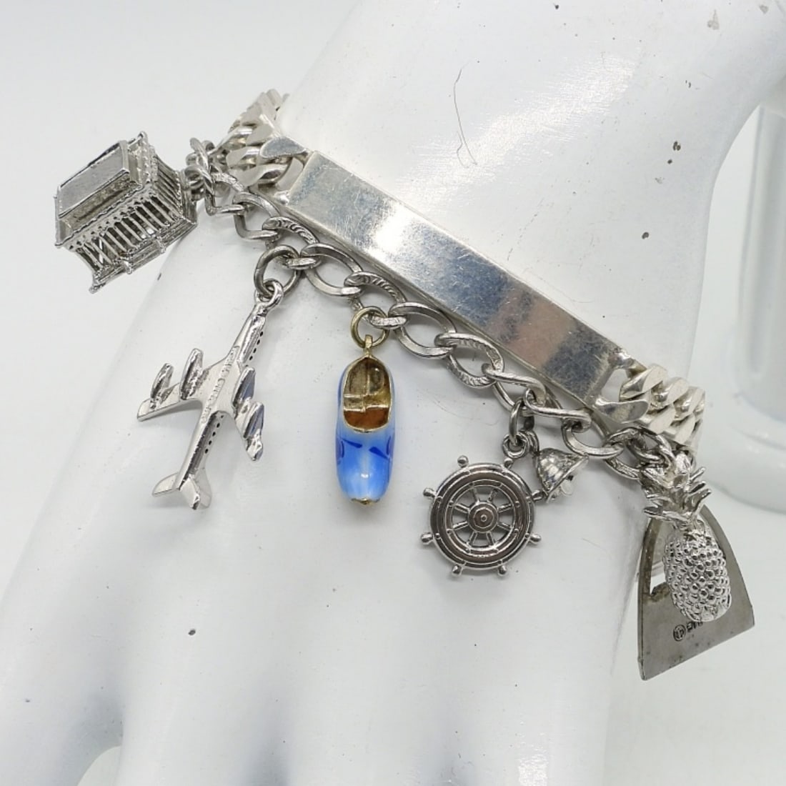 (2) VTG STERLING BRACELETS, 8 CHARMS (1 of 2)