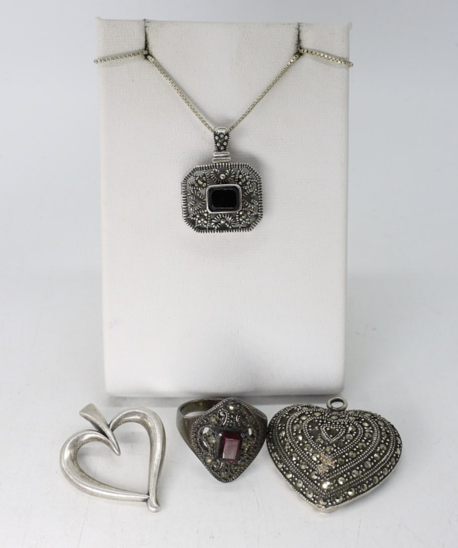 MARCASITE GEMSTONES & HEARTS 925 (1 of 4)