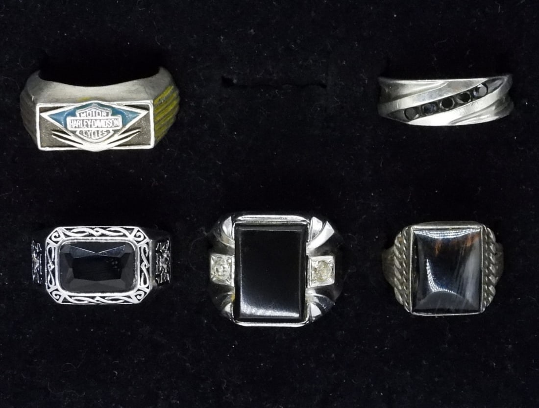 (5) STERLING RINGS - HARLEY DAVIDSON + (1 of 2)