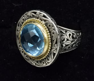 KONSTANTINO BLUE TOPAZ 925/18K RING