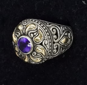 INDO KC 925 18K AMETHYST RING