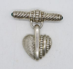 JUDITH RIPKA STERLING HEART BROOCH