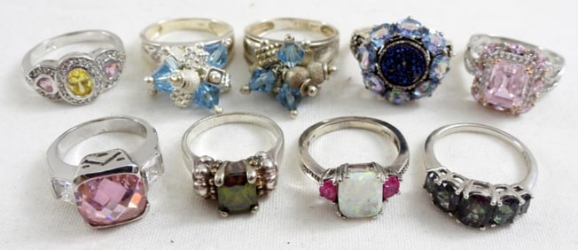 (9) 925 FASHION RINGS