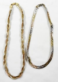 2 BEAUTIFUL WOVEN STERLING NECKLACES