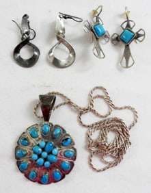 TURQUOISE 925 PENDANT & EARRINGS