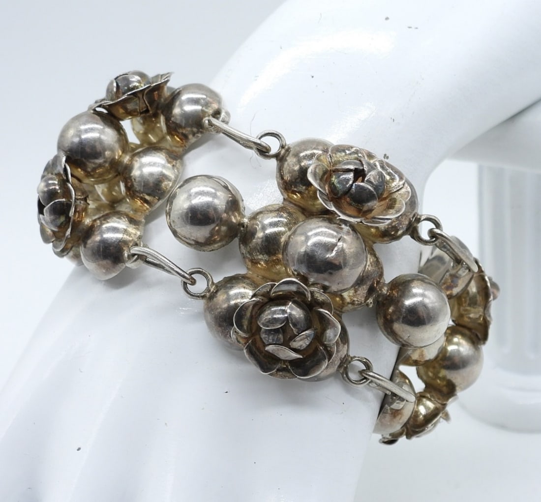 MEXICO 925 LARGE ROSE BRACELET (1 of 2)
