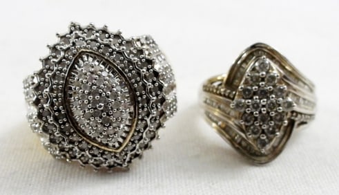 (2) MOISSANITE / DIAMOND 925 RINGS