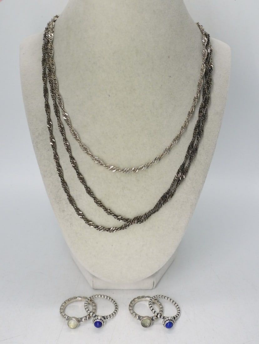 STERLING GEMSTONE RINGS & CHAINS (1 of 2)