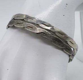 (2) MEXICO STERLING BANGLE BRACELETS