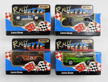 (4) MATCHBOX RALLY VETTE CARS - NEW!
