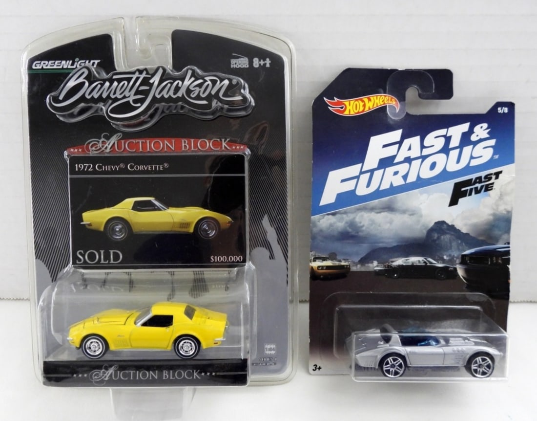 BARRETT-JACKSON CORVETTE - UP FOR SALE!!: 1972 CORVETTE in ORIGINAL PACKAGE plus FAST & FURIOUS CORVETTE HOT WHEELS
