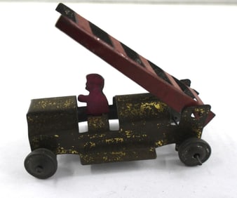 ANTIQUE PENNY TIN TOY - FIRETRUCK
