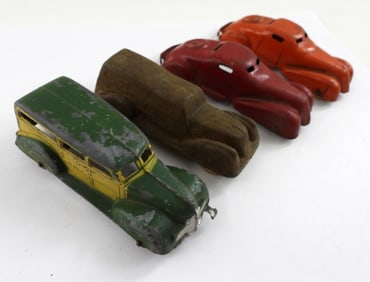 (4) VINTAGE MEATL TOY CARS