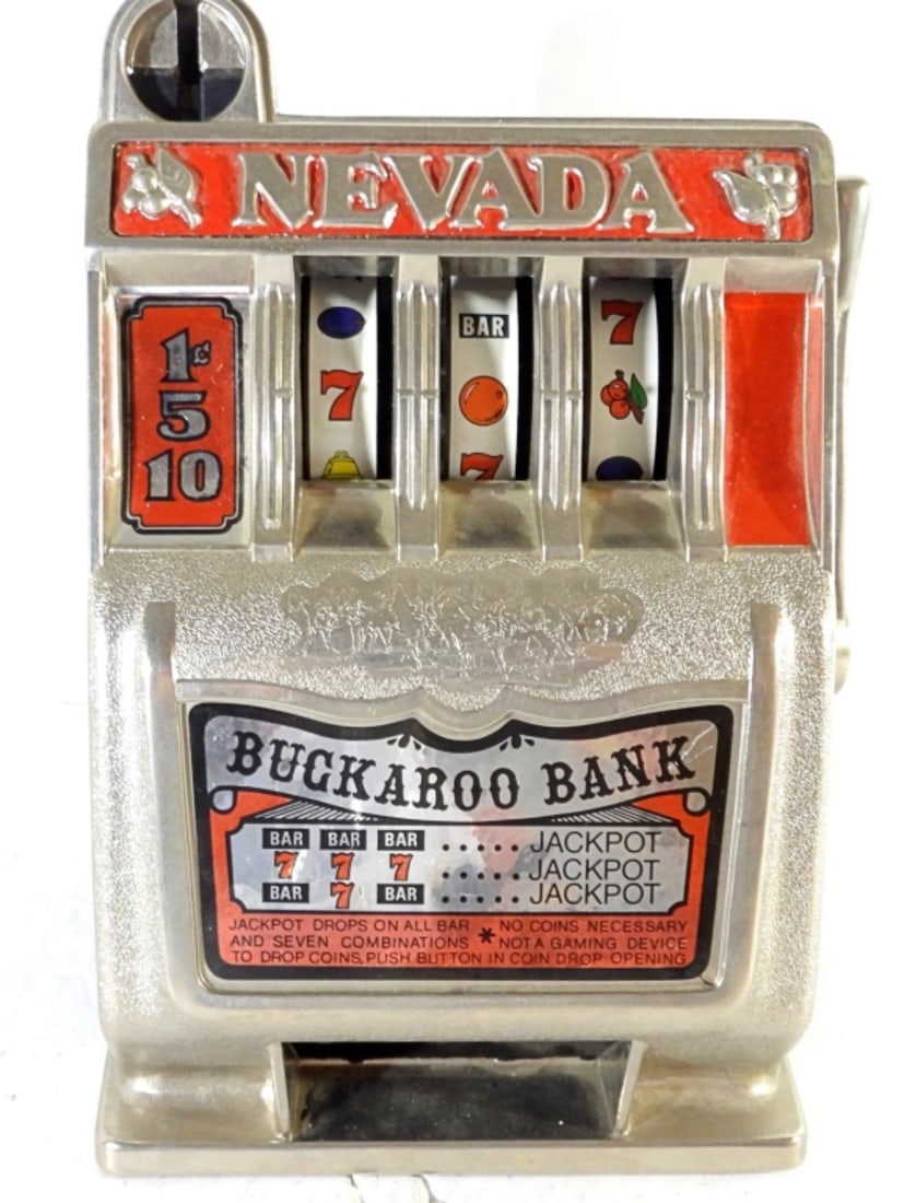 BUCKAROO BANK NEVADA CASINO: WORKING CONDITION - APPROX 10" TALL - HONG KONG