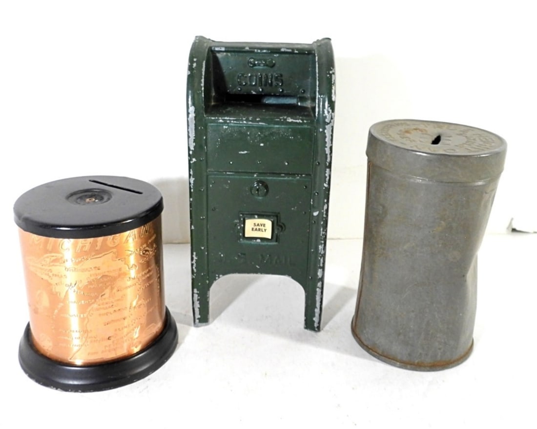 (3) VINTAGE SAVING BANKS U.S.POST BOX (1 of 3)
