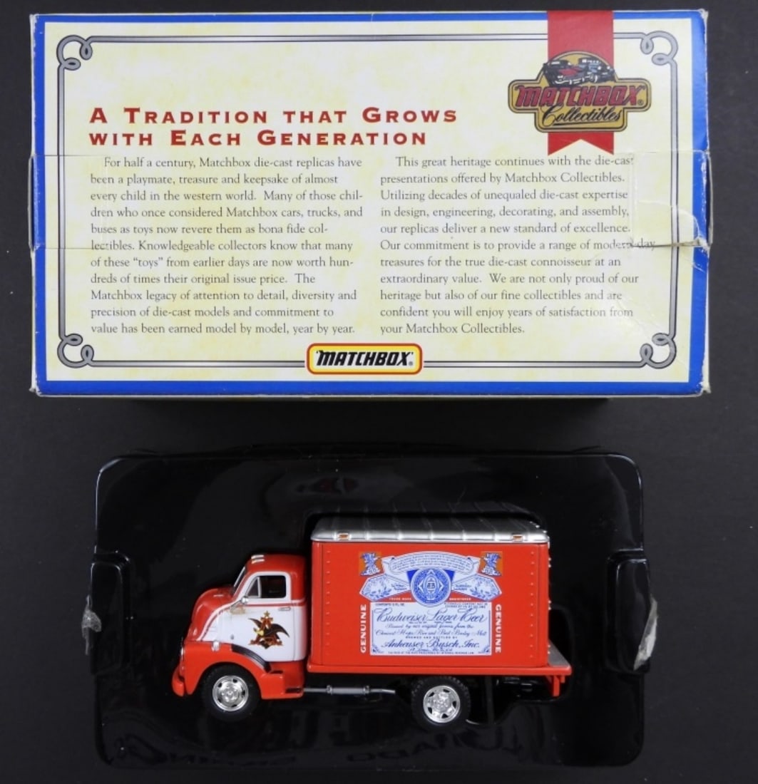 MATCHBOX "BUDWEISER" DIE-CAST TRUCK: 1995 COLLECTIBLE in ORIGINAL BOX