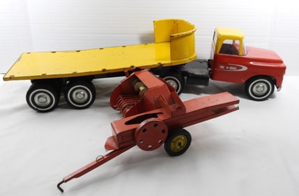 TRU-SCALE TRACTOR & SEMI TRAILER & BALER