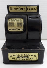 UNCLE SAM'S 3 COIN REGISTER BANK