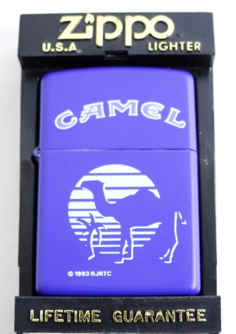 UNFRIED 1994 CAMEL SUN AND PALM TREE ZIPPPO: UNFRIED, IN A ZIPPO BOX, 1994