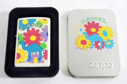 1996 SEALED FLOWER POWER CAMEL ZIPPO