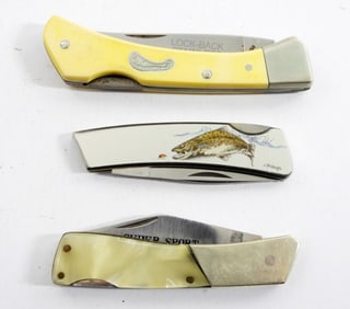 (3) LOCKBACK KNIVES: FRONTIER, VALOR
