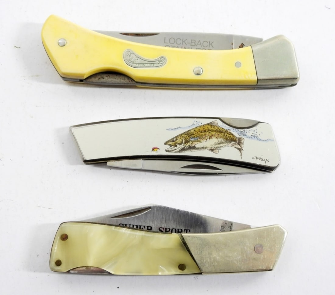 (3) LOCKBACK KNIVES: FRONTIER, VALOR (1 of 5)