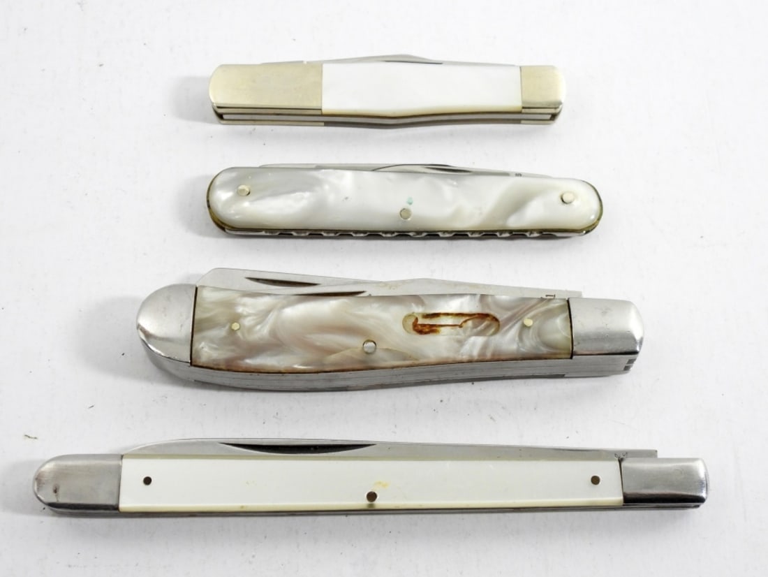(4) PEARL HANDLE POCKET KNIFE LOT (1 of 4)