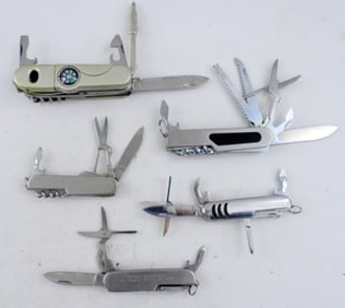 (5) MULTI- TOOL SILVER TONED LOT