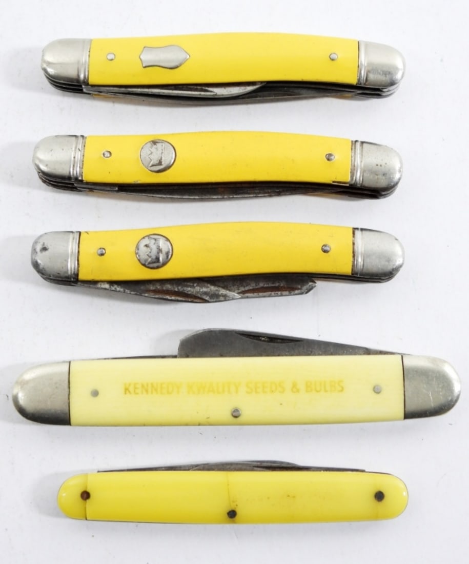 (4) LOT OF YELLOW POCKET KNIVES (1 of 3)