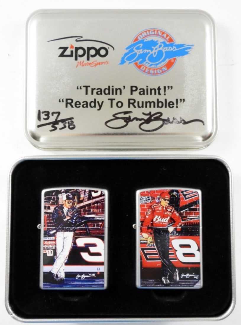 SEALED 2004 ZIPPO AUTO SAM BASS DESIGN LIGHTERS (1 of 3)