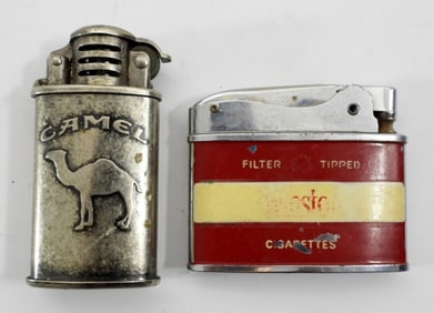 (2) VINTAGE CIGARETTE ADVERTISING LIGHTERS