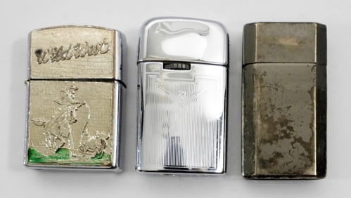 (3) VINTAGE FLIP-TOP POCKET LIGHTERS