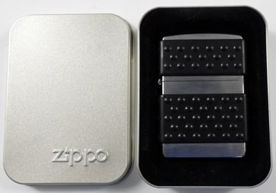 SEALED 2002 ZIPPO BLACK ZIP GUARD CHROME