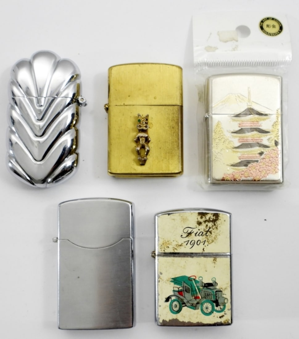 (5) VINTAGE FLIP-TOP LIGHTERS - VARIOUS (1 of 4)