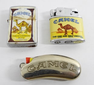 (3) VINTAGE CAMEL LIGHTERS
