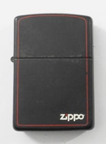 1998 FIRED BLACK MATTE ZIPPO LOGO AND BORDER