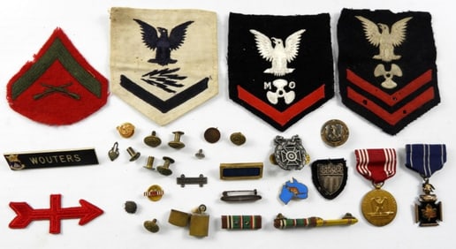 MERCHANT MARINES PIN, MWA MEDAL,