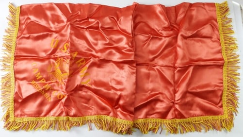 VINTAGE US ARMY SILK BANNER( 35X16)