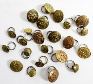 (23) MILITARY BUTTONS - VARIOUS SIZES