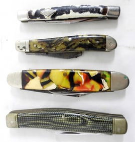 MIXED POCKET KNIFE COLORFUL LOT (4)