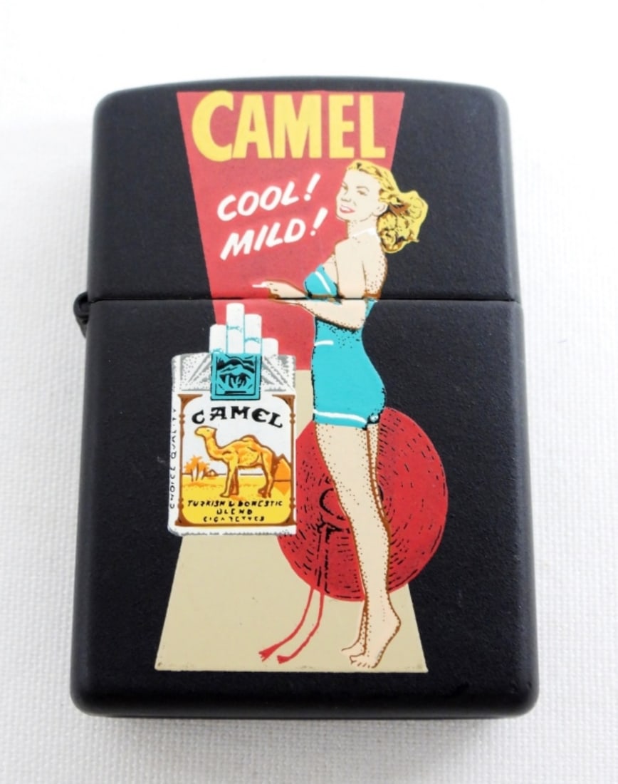 VTG PIN UP GIRL 1997 ZIPPO: VINTAGE 1997 PIN UP GIRL- CAMEL ZIPPO- UNFIRED- IN GOOD CONDITION-PREOWNED.