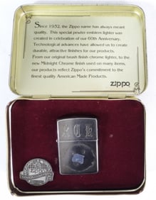 60TH ANNIVERSARY ZIPPO W TIN 1932-1992