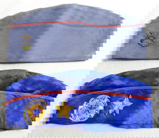 (2) BLUE GARRISON CAPS (1) w/PIN