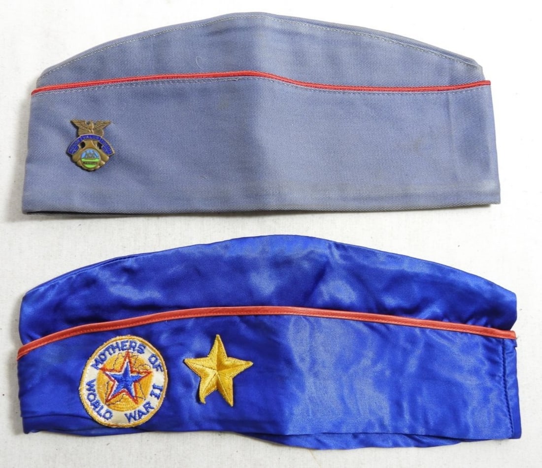 (2) BLUE GARRISON CAPS (1) w/PIN (1 of 2)