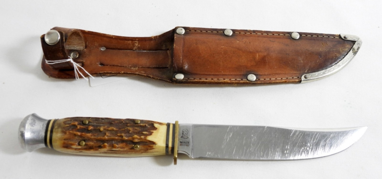 ANTON WINGEN JR. "OTHELLO" HUNTING: FIXED BLADE 9" LONG - LIGHTLY USED w/SHEATH