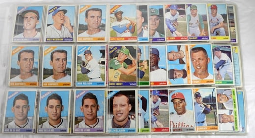 (398) 1966 / 1967 TOPPS BASEBALL CARDS in ALBUM