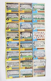 1975 TOPPS UNCUT TEAM CARD SHEET of 24