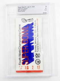 SUPER BOWL IV 1970 TICKET BECKETT 7